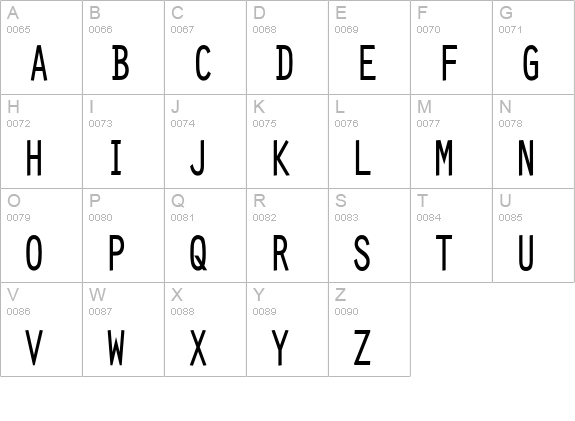 Clean Condensed Bold uppercase A-Z preview