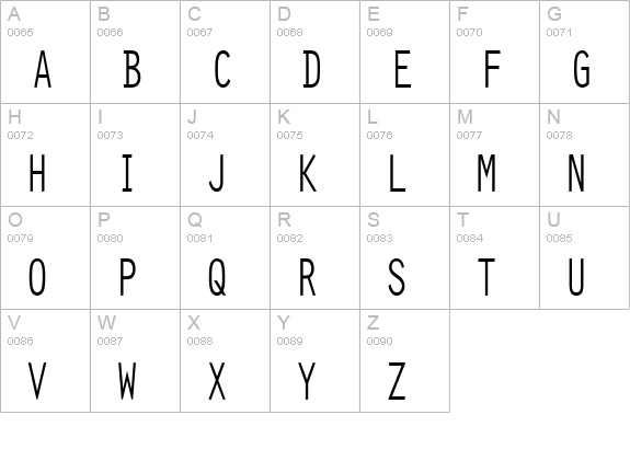 Clean Condensed Normal uppercase A-Z preview