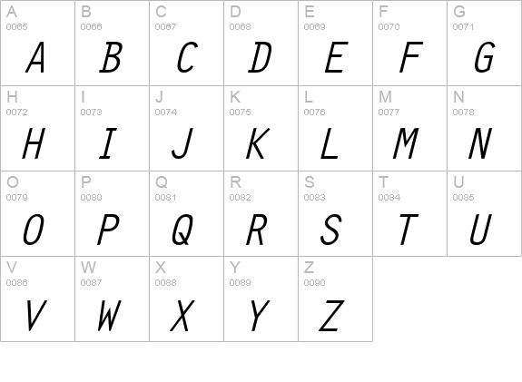 Clean Italic uppercase A-Z preview