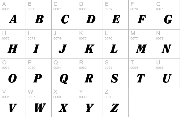 ClearfaceEF-BlackItalic uppercase A-Z preview