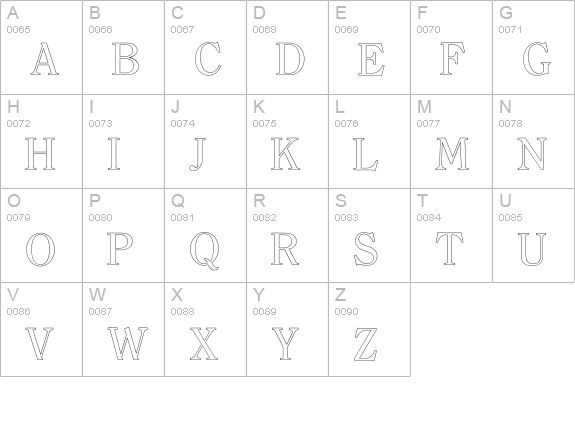 ClearfaceOutline uppercase A-Z preview