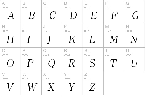 Clerface-LightIta uppercase A-Z preview