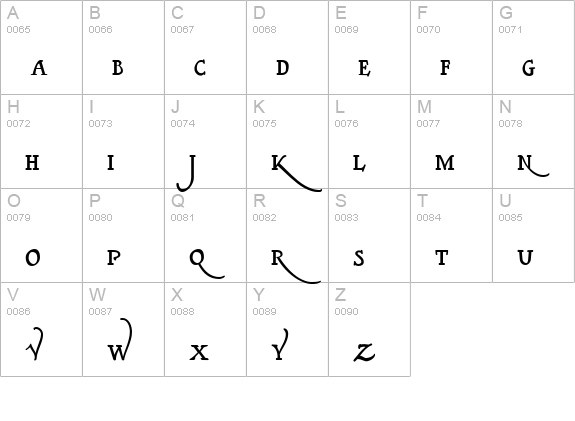 Clerica Medium uppercase A-Z preview