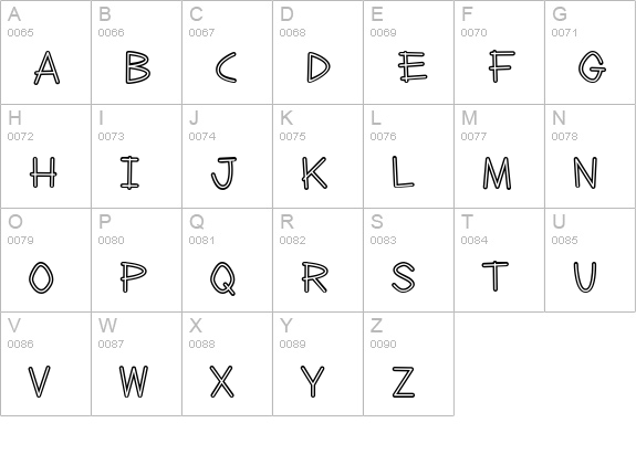 Clever Duke BTN Smooth Inline uppercase A-Z preview