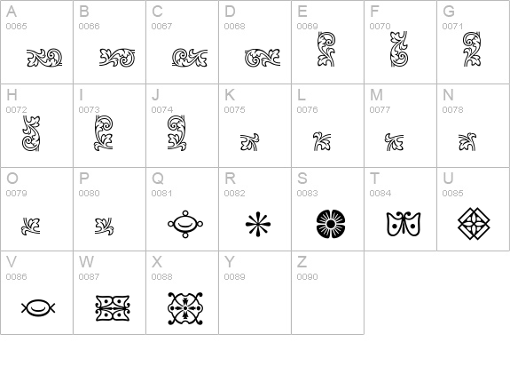 Clifford-Borders uppercase A-Z preview