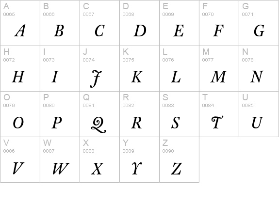 CliffordEighteen-Italic uppercase A-Z preview