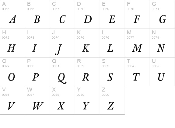 CliffordEighteen-ItalicAltLF uppercase A-Z preview