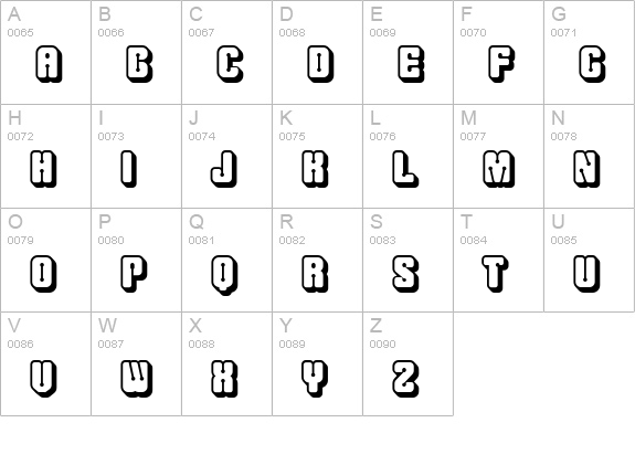 Clipe Shadow uppercase A-Z preview