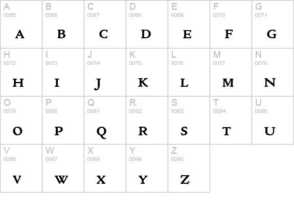 CloisterSmallCaps uppercase A-Z preview