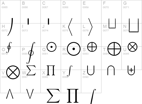 CM_Math Extension  uppercase A-Z preview