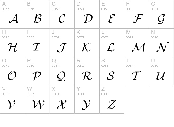 CM_MathSymbol Regular  uppercase A-Z preview