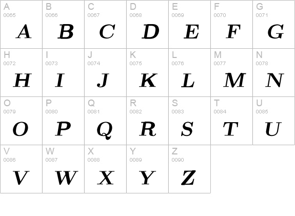 CM_Roman BoldSlantedExt  uppercase A-Z preview