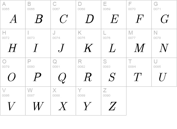 CM_Text Italic  uppercase A-Z preview