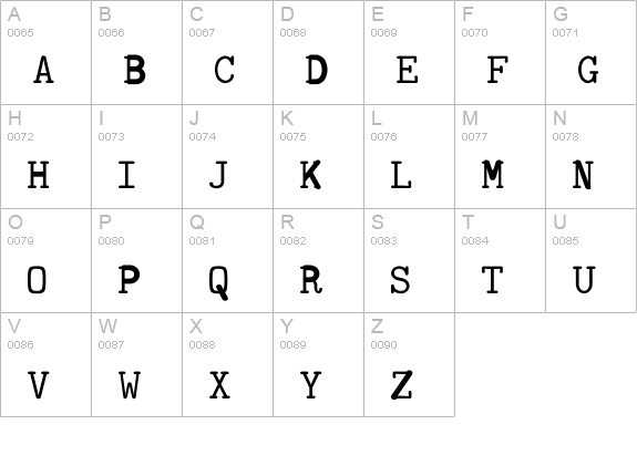 CM_TypewriterCaps Regular  uppercase A-Z preview