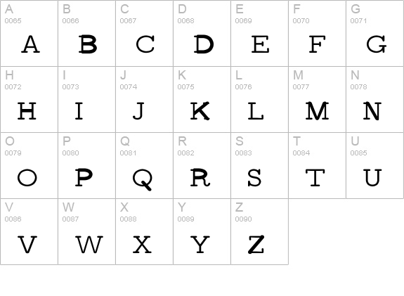 CM_VariableWidthTypewriter Regular  uppercase A-Z preview