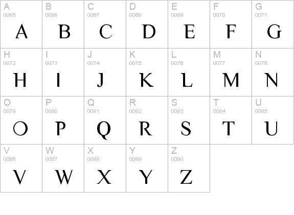 CMTiempo uppercase A-Z preview