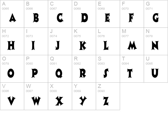 CoasterNarrow Regular uppercase A-Z preview