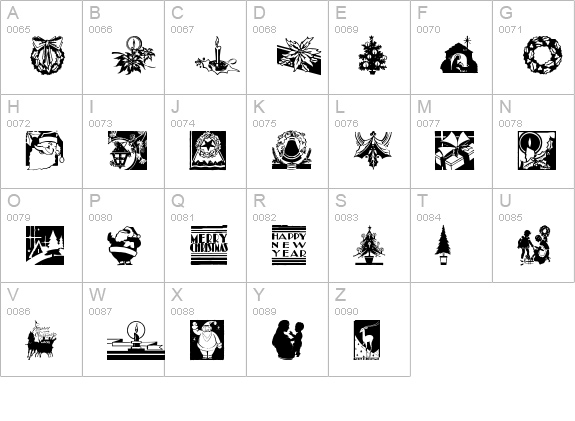 Cobb Shinn Christmas Cuts uppercase A-Z preview