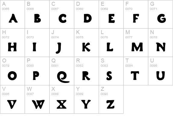 Cobra-Bold uppercase A-Z preview