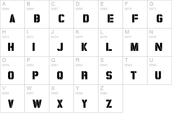 Coburn uppercase A-Z preview