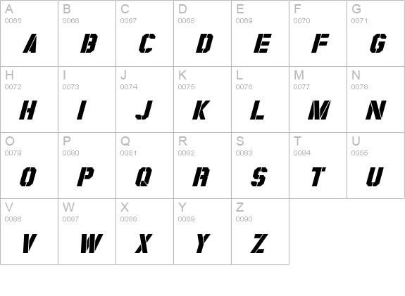 Coburn Italic uppercase A-Z preview