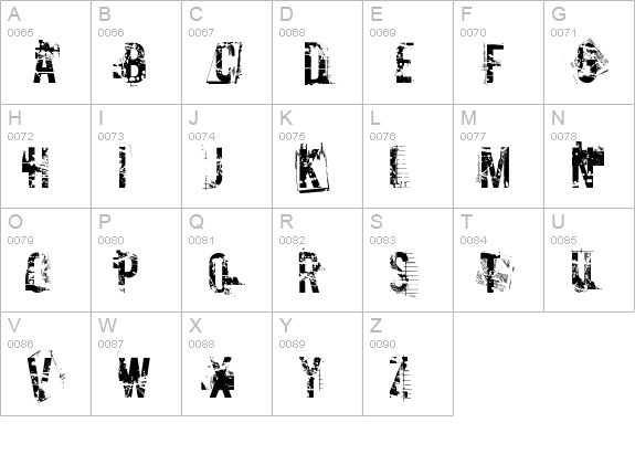 Cocain Nosejob uppercase A-Z preview