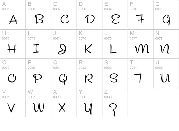 Cocktail Script uppercase A-Z preview