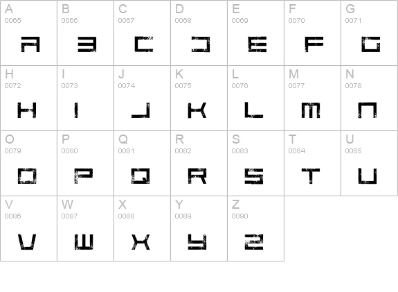 Code Predators Regular uppercase A-Z preview