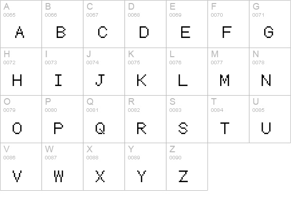 Coder's Crux 2 Regular uppercase A-Z preview