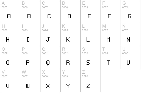 Coder's Crux Regular uppercase A-Z preview