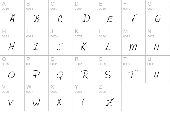 CodysHand Regular uppercase A-Z preview