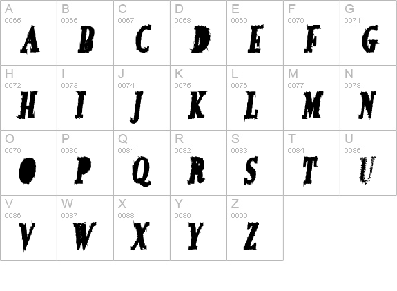 CoffeeCup uppercase A-Z preview
