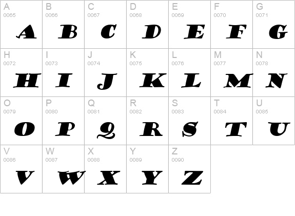 CoffeeSack Italic uppercase A-Z preview