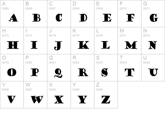 CoffeeSackCondensed Normal uppercase A-Z preview