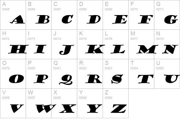 CoffeeSackExtended Italic uppercase A-Z preview
