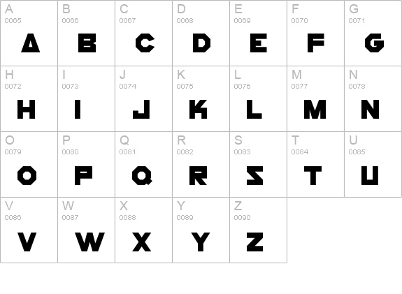 Cogs And Bolts
 uppercase A-Z preview