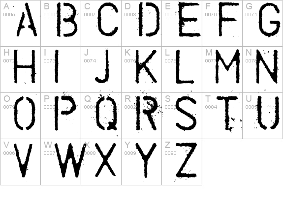 ColdCoffee uppercase A-Z preview