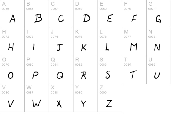 ColemansHand Regular uppercase A-Z preview
