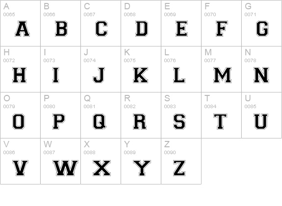 Collegiate-Norm uppercase A-Z preview