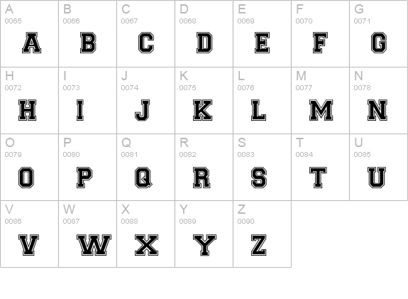CollegiateHeavyOutline Medium uppercase A-Z preview