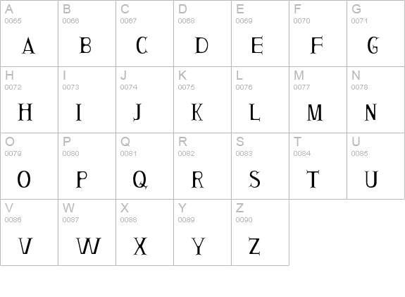 COLONIST uppercase A-Z preview