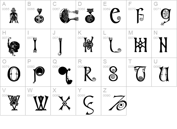 Columba Regular uppercase A-Z preview