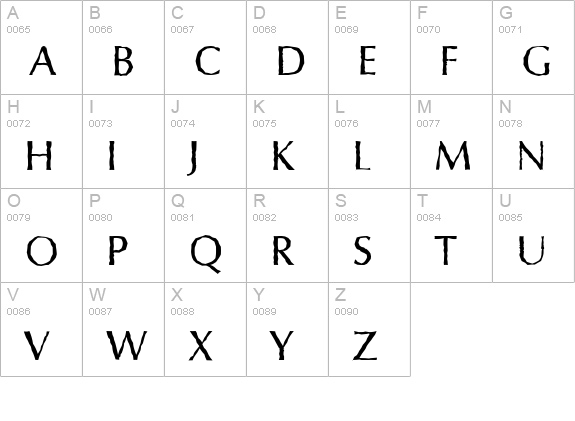 ColumbiaAntique-Regular uppercase A-Z preview