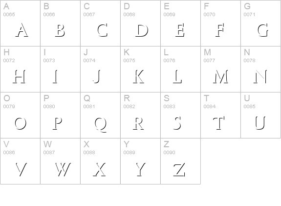 ColumnaOnlShaD uppercase A-Z preview