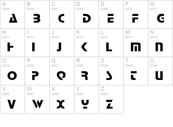 Comaro Normal uppercase A-Z preview