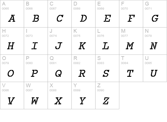 Combat Ready BTN Oblique uppercase A-Z preview