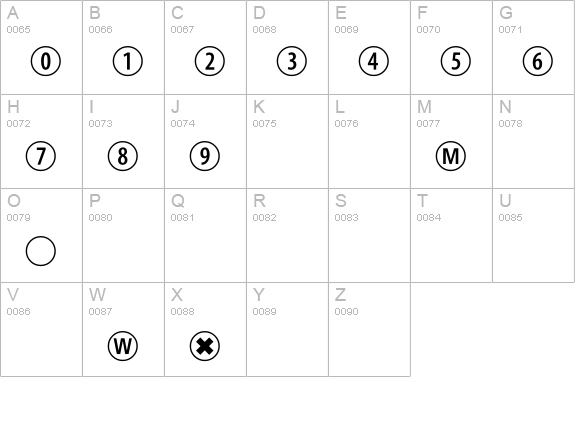 Combnumb1 uppercase A-Z preview
