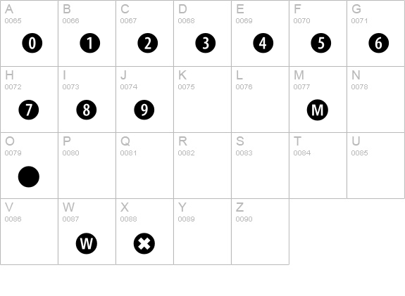 Combnumb2 uppercase A-Z preview