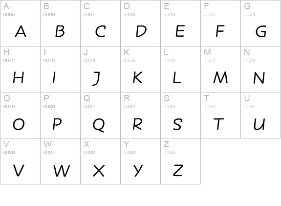Comedia Std Medium uppercase A-Z preview