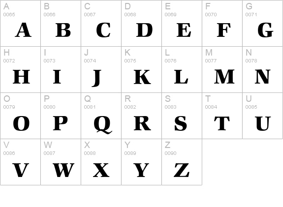 Comenius R uppercase A-Z preview